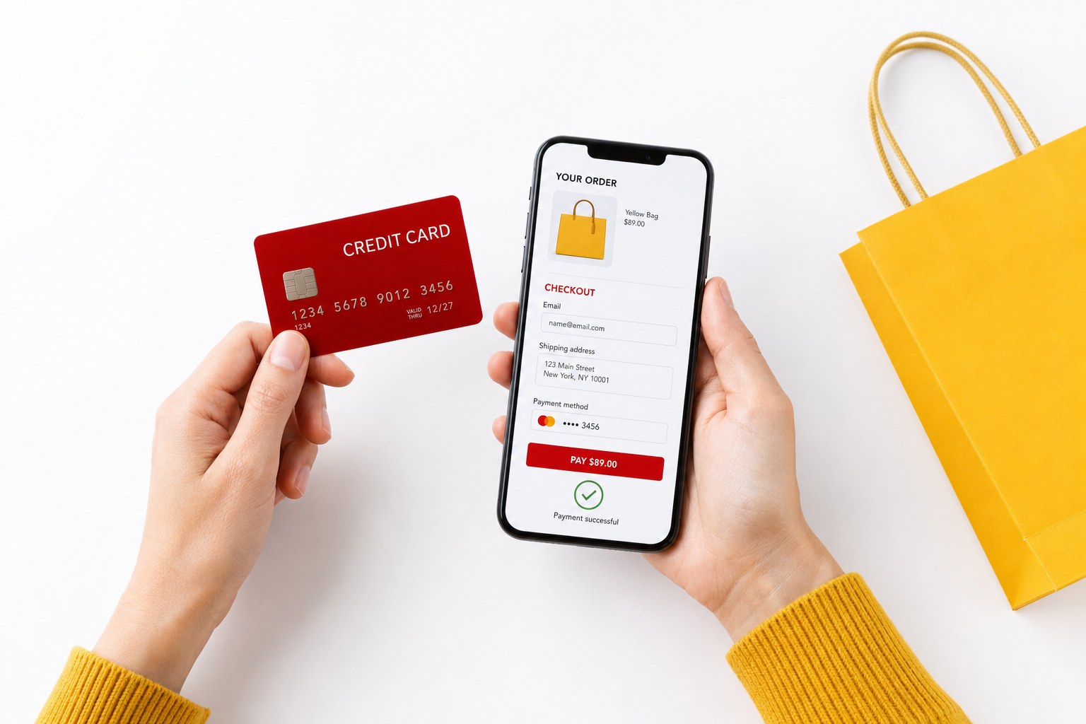 Formulaire de paiement simplifié sur smartphone