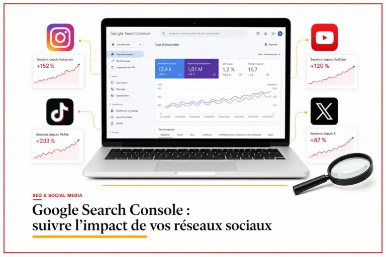 Google Search Console permet desormais de suivre les performances des posts Instagram, TikTok, X et YouTube dans les resultats de recherche Google, Discover et Google News.