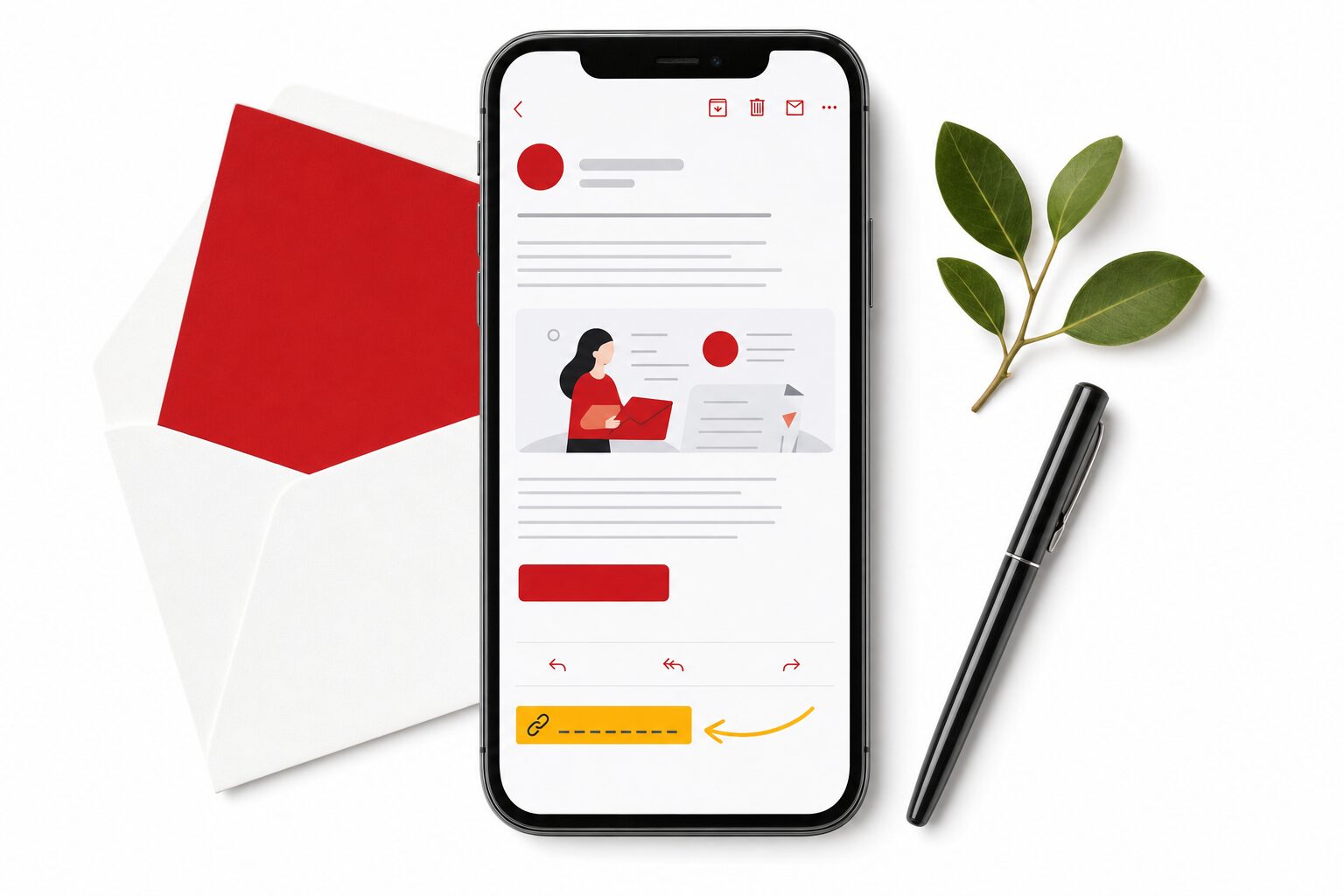 lien de désinscription mis en évidence dans une boîte de réception sur smartphone