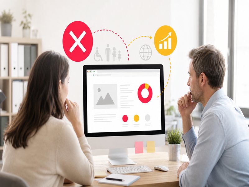 Illustration de l'article « Accessibilité web et SEO : pourquoi c’est la même chose (et ce que dit la loi) » : 95,9 % des sites sont inaccessibles : les chiffres qui font mal