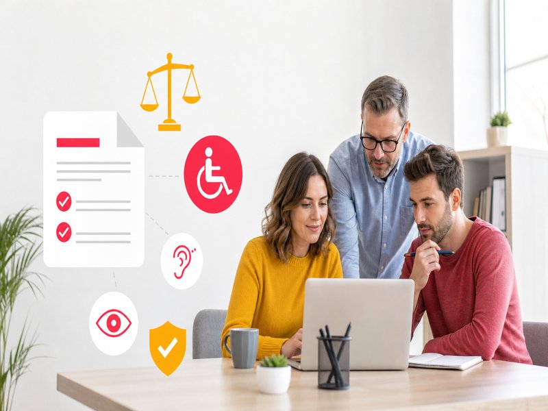 Illustration de l'article « Accessibilité web et SEO : pourquoi c’est la même chose (et ce que dit la loi) » : L’European Accessibility Act : ce que la loi exige depuis 2025