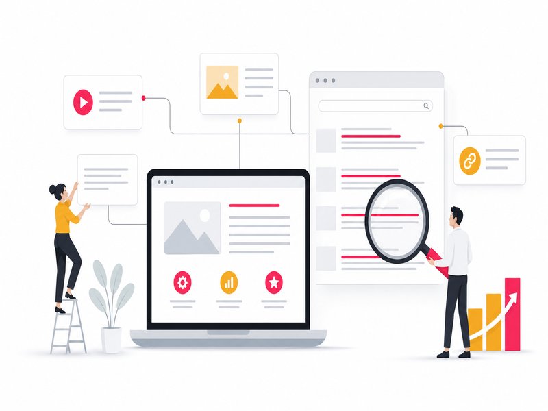 Site internet relié au contenu et aux liens, pour gagner en visibilité dans les résultats Google