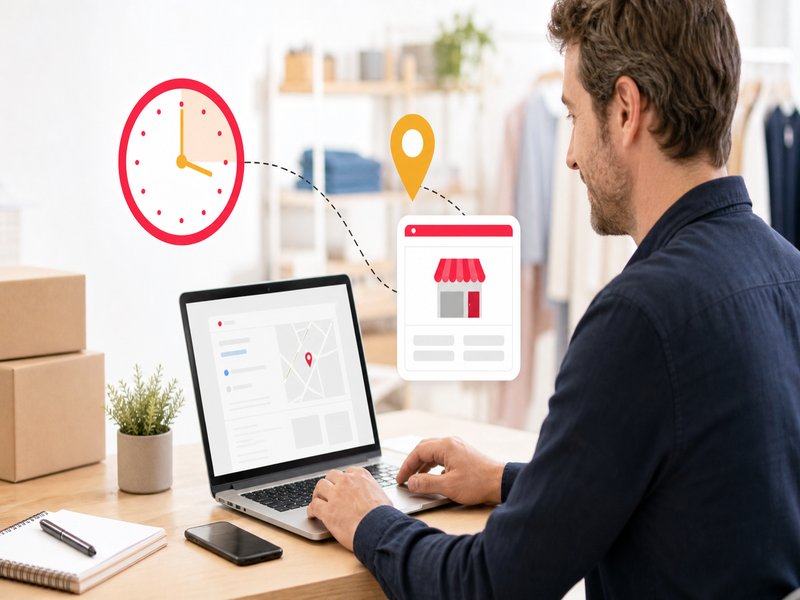 Illustration de l'article « Créer et optimiser sa fiche Google My Business » : 1. Créer sa fiche : 15 minutes, pas une de plus
