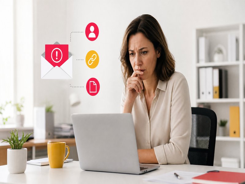 Illustration de l'article « Email frauduleux : comment repérer les arnaques qui ciblent votre entreprise » : Email frauduleux : comment repérer les arnaques qui ciblent votre entreprise