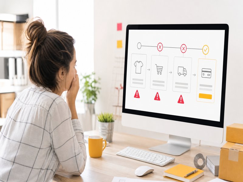 Illustration de l'article « Ergonomie e-commerce : comment l’UX double vos conversions » : Le tunnel de commande : où ça coince