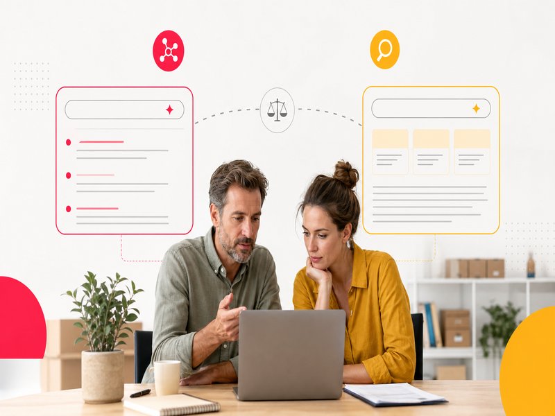 Illustration de l'article « Google AI Mode : le nouveau moteur de recherche conversationnel qui change la do » : Mode IA et Apercus IA : deux outils différents