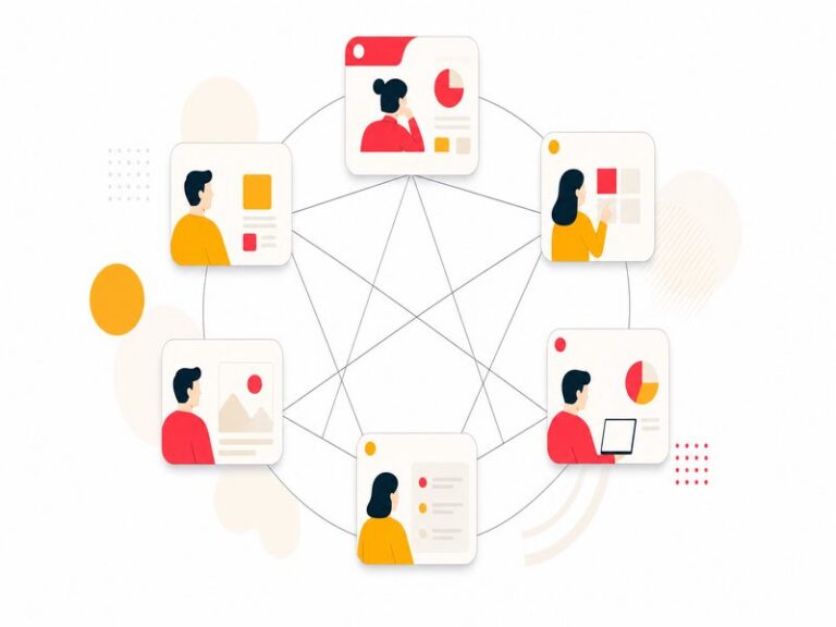 Plusieurs logiciels d'une petite entreprise reliés entre eux par des interfaces programmées