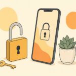 Cadenas ouvert posé à côté d'un téléphone affichant un écran de verrouillage, illustration sur la compromission d'un mot de passe