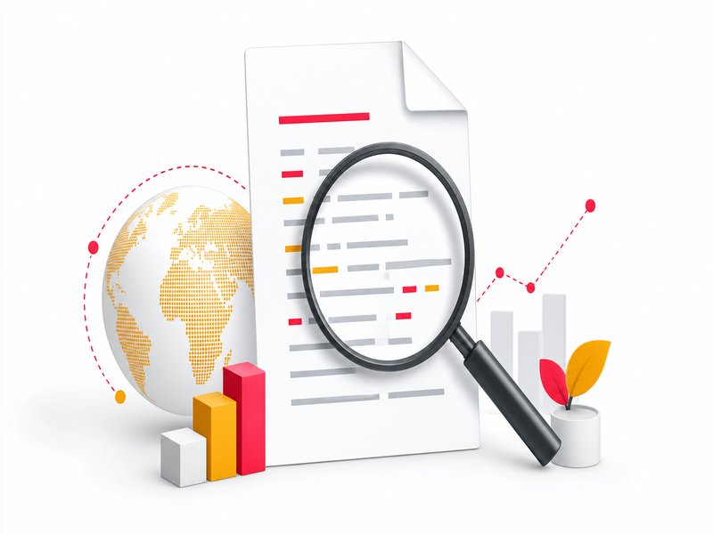 Illustration editoriale : document robots.txt avec une loupe