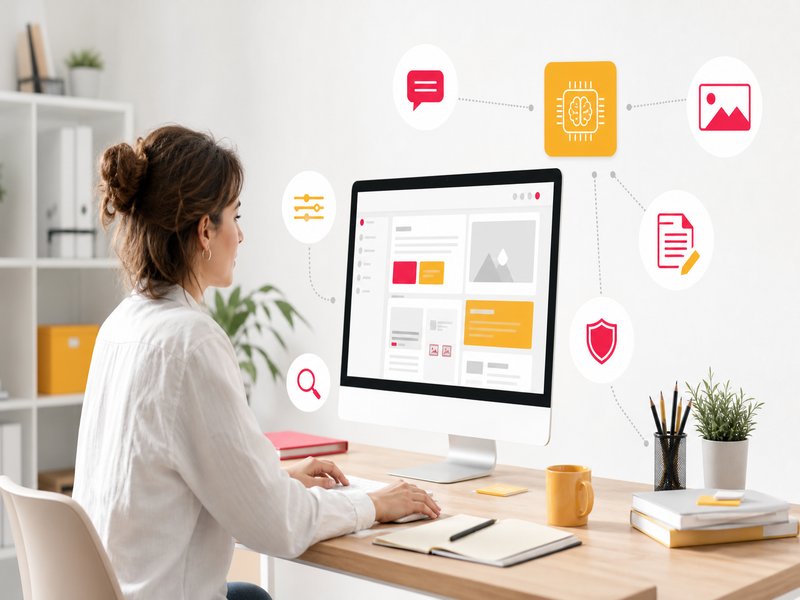 Illustration de l'article « WordPress et l’IA : 5 cas d’usage concrets pour 2026 » : Les outils et plugins disponibles